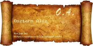Osztern Aliz névjegykártya